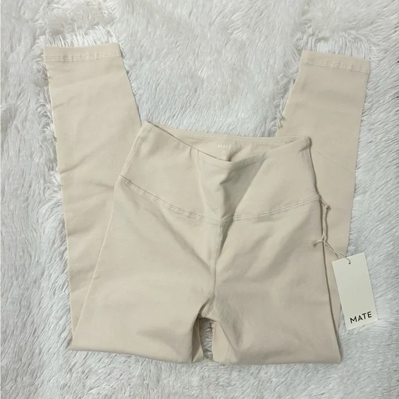 MATE The Label Organic Stretch Midi Leggings - Bone - Picture 10 of 14